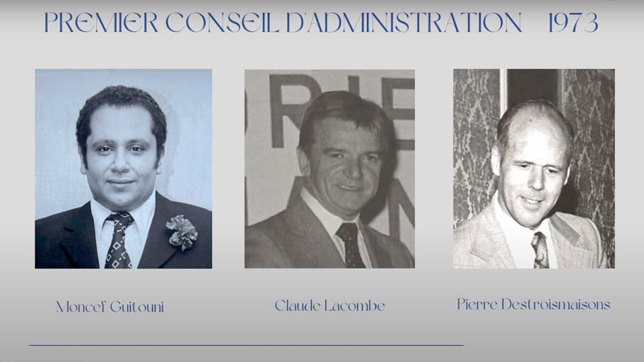Portraits des membres du premier conseil d'administration de la SROH : Moncef Guitouni, Claude Lacombe, Pierre Destroismaisons