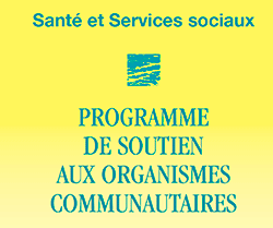 Logo du programme de soutien aux organismes communautaires (PSOC) du Ministère de la Santé et des Services sociaux. 